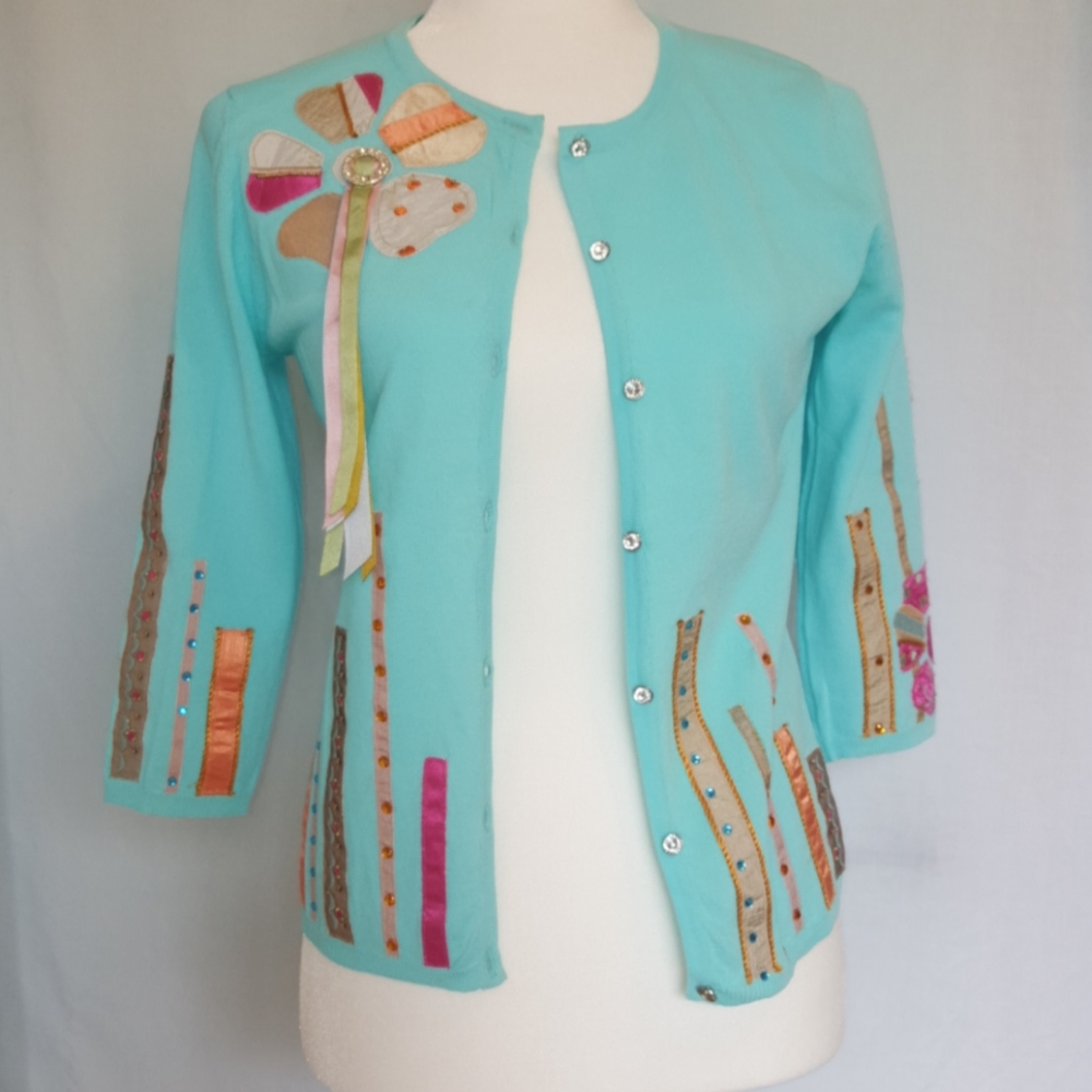 Maurice Sasson ribbon art sweater
